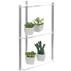 Estante <span class=keywords><strong>de</strong></span> Esquina Acrílico <span class=keywords><strong>de</strong></span> 3 Niveles - Organizador Ecológico y Portátil para Escritorio y Baño con <span class=keywords><strong>Diseño</strong></span> Triangular - Product Image 1