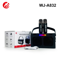 Altavoz Karaoke Bluetooth Portátil Mini OEM con Dos Micrófonos Inalámbricos y Luz LED RGB para Fiestas en Casa y KTV