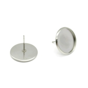Stainless Steel Earring <b>Posts</b> <b>Round</b> Discs Gold Silver Rose Gold Gunmetal DIY Jewelry Findings Components - Product Image 2
