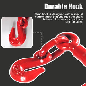 ตัวรัดโซ่แบบ Ratchet รับน้ำหนักได้ 9200 ปอนด์ แพ็คคู่ ขนาด 3/8-1/2 นิ้ว สำหรับโซ่ขนาด 10 มม. มาตรฐาน 3M G80 สำหรับยึดสินค้าในรถบรรทุก สินค้าในสหรัฐอเมริกา - Product Image 6
