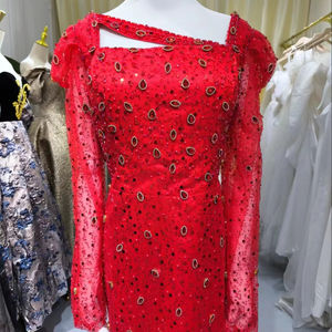 S1061F 2025 nouvelles <span class=keywords><strong>robes</strong></span> de soirée scintillantes pour l'hiver Empire 4XL à manches <span class=keywords><strong>longues</strong></span> Satin arabe Aso Ebi <span class=keywords><strong>robes</strong></span> de bal - Product Image 1