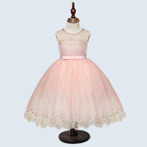 Vestido de Encaje con Lazo y Diseño de Cristal para Niñas, Ropa Vintage China en Línea - Product Image 4