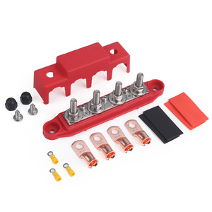 Kit de Conexión de Batería Rojo con Bloque de Distribución de 4 Pernos M8 M10 para RV y Marino - Product Image 1