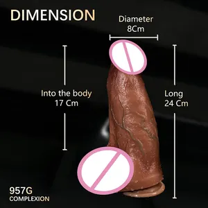 Hotsale büyük boy sıvı silikon gerçekçi Dildos güçlü vantuz G Spot vibratör kadınlar için gerçekçi Dildos Penis büyük Penis