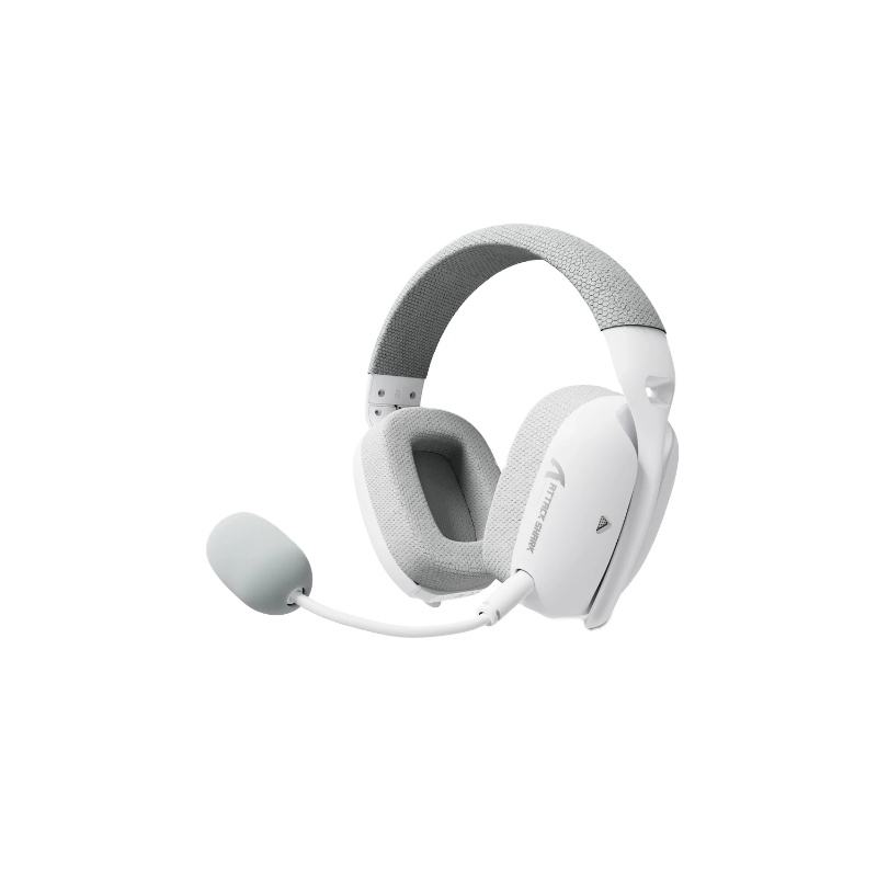 Attack Shark L80PRO Wireless Gaming Headset, Tri-Mode 2.4GHz/Bluetooth 5.3/3.5mm Wired, Flexible Dual Microphone System, 20ms Low Latency, 40mm Drivers, 203g Lightweight, 50H Battery for PC PS5 PS4 Switch Mobile - Black/White / سماعة ألعاب Attack Shark L80PRO اللاسلكية ثلاثية الوضع، 2.4 جيجاهرتز/بلوتوث 5.3/سلكي 3.5 ملم، نظام ميكروفون مزدوج مرن، زمن استجابة 20 مللي ثانية، مشغلات 40 ملم، خفيفة الوزن 203 جرام، بطارية 50 ساعة لأجهزة الكمبيوتر و PS5 و PS4 و Switch والهواتف المحمولة - أسود/أبيض