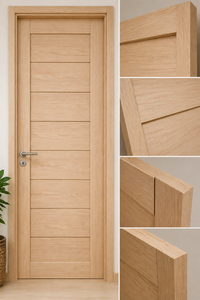 Porte intérieure moderne en bois de Sengon naturel, légère et durable, pour appartement et villa - Fournisseur - Product Image 4