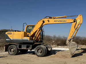 Máquina de construcción usada barata de la suciedad Excavadora de ruedas de la suciedad Pintura original Excavadora de ruedas de Hyundai 15ton 150W usada - Product Image 2