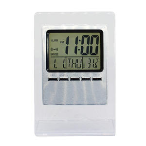 Horloge de bureau électronique transparente moderne pour la maison, avec affichage de la température et fonction de répétition - Product Image 2