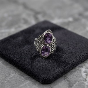 Stylish Designer 925 <b>Sterling</b> <b>Silver</b> Fine <b>Ring</b> with Beautiful Amethyst - Product Image 3