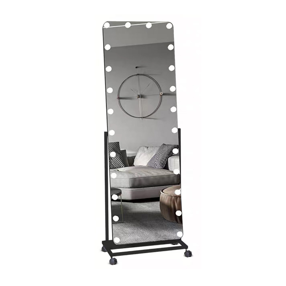 Adjustable Viewing Angle Free Stand Full Body Mirror Metal standing Frameless Large Long Mirror Full Length Floor Mirror