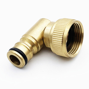 Conector de manguera de latón en forma de codo de 90 grados, rosca de 1/2 pulgada para riego de jardín, accesorio de agua duradero - Product Image 2
