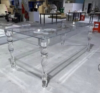 Table à gâteau ronde simple en acrylique transparent blanc pour fête de mariage, facile à assembler pour les événements en plein air
