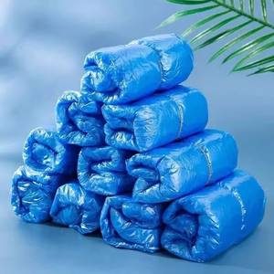 一次性加厚PE蓝色安全鞋套防水防油防尘耐磨保护 - Product Image 1