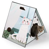 Salon de couchage pour chat en carton pliable créatif écologique