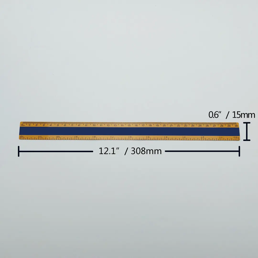 Régua magnética de borracha flexível, com escala em centímetros e polegadas