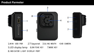 R3 WiFi Mini cámara <span class=keywords><strong>HD</strong></span> 1080P Micro cámara de visión nocturna por infrarrojos Mini <span class=keywords><strong>Sports</strong></span> <span class=keywords><strong>DV</strong></span> Cam Loop Grabación para senderismo - Product Image 5
