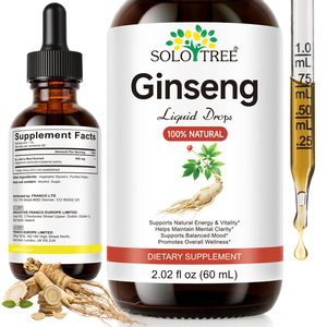 SOLOTREE 60ml Integratore di Ginseng <span class=keywords><strong>Rosso</strong></span> Panax Vegano Senza Alcool per Supporto dell'Umore ed Energia, Estratto di Ginseng in Gocce Liquide per Uomini e Donne - Product Image 1