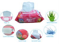 Lingettes pour bébé ultra douces non tissées 80 pièces bon marché, fabrication OEM ODM