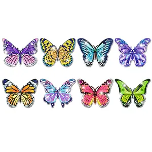 TH033 coaster lukisan berlian kupu-kupu kit DIY lukisan berlian kupu-kupu musim semi untuk pemula dewasa dan hadiah anak-anak