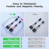Connecteur de câble solaire en Y 30A, adaptateur parallèle 1 vers 2 H1Z2Z2-K, câble PV pour système de panneaux solaires
