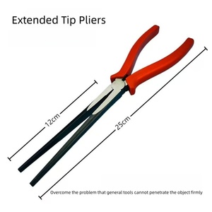 Pince à bec multifonction professionnelle Powerlift de 10 pouces extra longue en acier au carbone, mâchoires dentelées durables, poignées en caoutchouc, DIY OEM - Product Image 6
