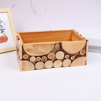 Set Vas Kayu Solid untuk Dekorasi DIY, Alas Pot Bunga dari Potongan Kayu Solid, Grosir