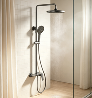 Ensemble de douche mural WEIHAO gris anthracite à pression accrue avec mitigeur en laiton pour projets hôteliers et usage domestique