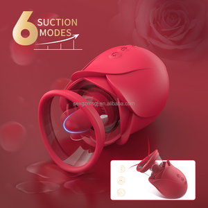 Vibratore a Forma di Rosa per Donne con 6 Modalità di Suzione e 9 Modalità di Vibrazione, Stimolatore Clitorideo in Silicone con Funzione Leccante OEM - Product Image 2