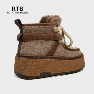 פליז, מעובה שלג מעובה מגפי נגד החלקה גומי סוליות עמיד למים מעופות סחפת חורף שלג - Product Image 3