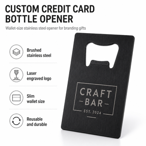 Abridor de botellas de acero inoxidable grabado con láser, con logotipo personalizado, herramienta de barra de bolsillo, para regalo corporativo, promoción en discotecas - Product Image 3