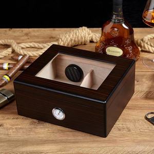 Humidor à cigares en bois grande capacité, double couche, rectangulaire, design classique, anti-humidité, pour cigares cubains - Product Image 1