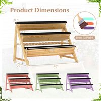 Kotak Penanam Tanaman Vertikal 3 Tingkat dari Kayu Bambu BH untuk Menanam Sayuran, Herbal, dan Bunga