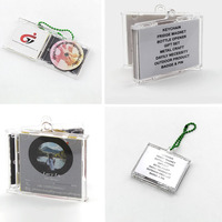 Porte-clés en acrylique vierge en forme de CD, cassette, DVD, album, avec couvercle musical mignon, personnalisable NFC, mini boîtier en plastique, vente en gros