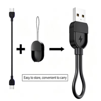 Câble de charge rapide double Type C de 17 cm, 60W PD, TPE, multicolores, court, pour la charge quotidienne en voyage