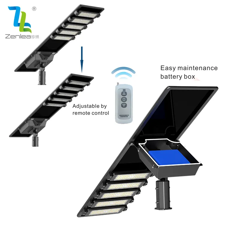 Illuminazione esterna impermeabile Ip65 risparmio energetico 100w 150w 200w 250w tutto In uno integrato Led solare lampione