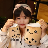 Offre Spéciale réversible Anime Boba peluche peluche oreiller doux Super doux en peluche avec Flip Bubble Tea Boba thé au lait