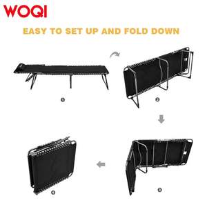 Lit de camping Woqi 200x68x35cm, pliable et inclinable, avec oreiller, pour les voyages et l'extérieur - Product Image 4
