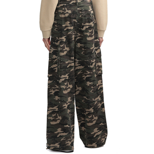 Fabricación personalizada <span class=keywords><strong>mujeres</strong></span> Hip Pop holgado camuflaje High Street <span class=keywords><strong>pantalones</strong></span> de pierna ancha sueltos bolsillo de carga mono liso <span class=keywords><strong>para</strong></span> <span class=keywords><strong>mujeres</strong></span> - Product Image 6