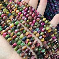 Perles rondes facettées fantaisie en forme de tigre, violettes, jaunes et bleues, 10x12 mm, pour la fabrication de bijoux fantaisie
