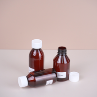 Bouteille de sirop contre la toux PET ambré personnalisé de 120ml, bouteille de médecine liquide orale vide avec bouchon inviolable