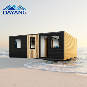 Maison conteneur extensible de 20 pieds au design industriel, facile à installer, préfabriquée, <span class=keywords><strong>mobile</strong></span>, avec véranda en verre et panneaux solaires - Product Image 2