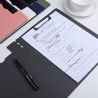 Caja de almacenamiento de libros para estudiantes de oficina A4 multifuncional, carpeta de papel de examen, archivo de carcasa dura de PP de cuero Vertical Horizontal