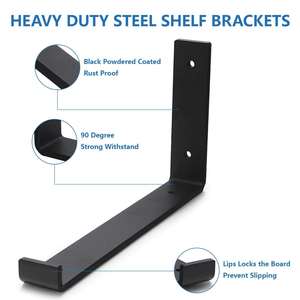 <strong>Shelves</strong> <strong>Brackets</strong> DIY Custom Wholesale Hook L Support Cast Iron Wall Mounted Heavy Duty Floating <strong>Metal</strong> Steel <strong>Brackets</strong> <strong>Shelf</strong> - Product Image 4