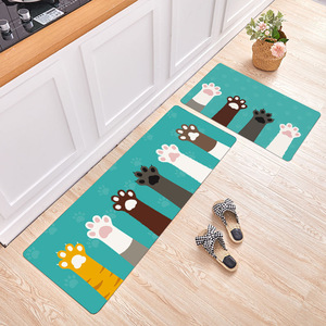 <span class=keywords><strong>Tapis</strong></span> de <span class=keywords><strong>cuisine</strong></span> antidérapant, imperméable, résistant à l'huile et aux taches, style INS, motif dessin animé, longue bande, absorbant l'eau, lavable en machine - Product Image 1
