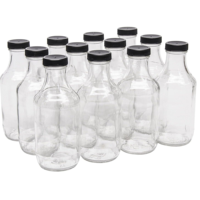 Bouteille en verre transparente de 16 oz pour sauce piquante Chili Woozy, forme personnalisée, pour sauces, condiments, vinaigrettes, sirops, usage culinaire