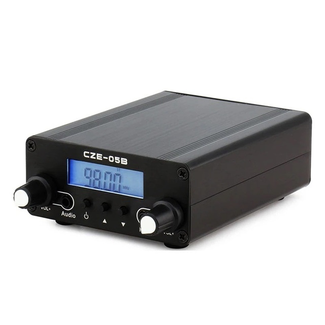 CZE-05B FM Transmitter, Mini Radio Stereo Station PLL LCD with Antenna and 3.5mm Audio Cable, for Drive-in Church SuperMarket