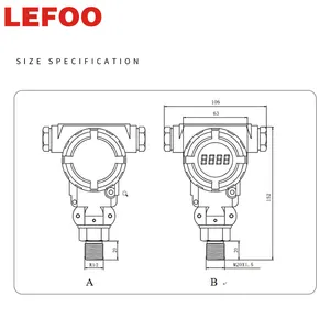 LEFOO स्मार्ट 4-20ma हार्ट विस्फोट के सबूत प्रदर्शन दबाव ट्रांसमीटर पेट्रो रसायन दबाव सेंसर