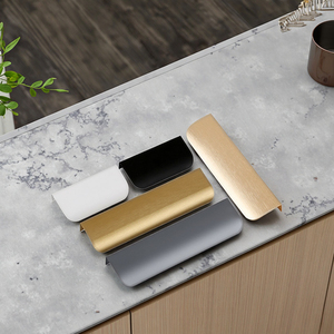 ตู้ลิ้นชักแบบมินิมอลทันสมัยสีดำทอง พร้อมมือจับอะลูมิเนียมอัลลอยด์และซิงค์ สำหรับห้องครัว ห้องนอน ตู้เสื้อผ้า - Product Image 6