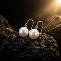 Boucles d'oreilles clous d'oreilles Aurora Edison en argent 925 avec perles rondes et perles d'eau douce violettes et blanches de 12-13 mm