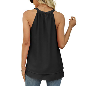 New Low MOQ Fashionable Comfortable <strong>Personalised</strong> Custom Sexy Halter <strong>Top</strong> Club Wear with Front Logo Casual Style - Product Image 6